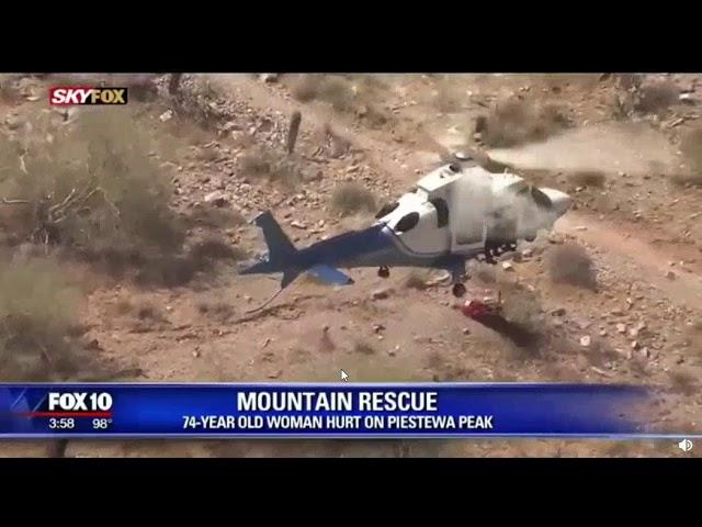 Phoenix AZ helicopter rescue 74 year old woman spinning out of control