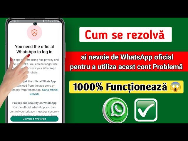 Aveți nevoie de WhatsApp oficial pentru a utiliza această problemă a contului 2024 |