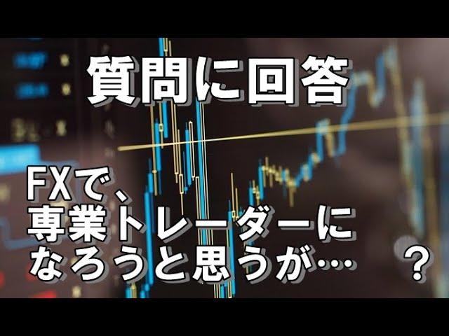 FXで専業トレーダーになるつもりなのですが…　（質問に回答）