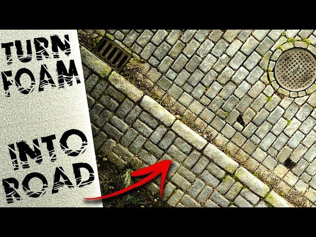 Making A Cobblestone Road From Styrofoam