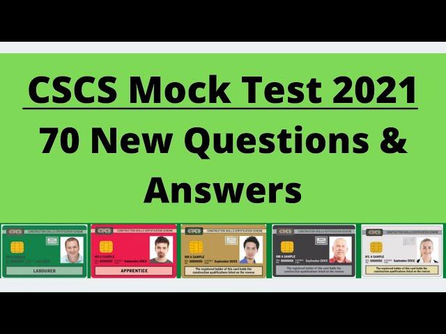 CSCS test 2021- 70 New Q&A | citb health and safety test 2021| cscs revision 2021 | cscs card | citb