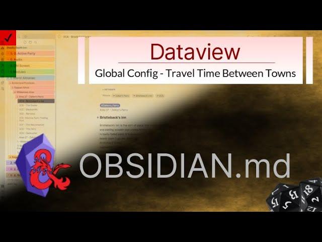 Obsidian - Dataview (Auto Calculate Party Travel Time)