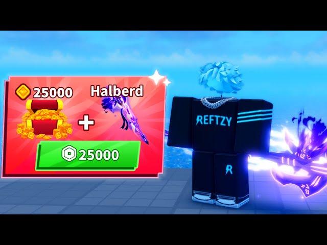 I Spent $25,000 to Unlock the NEW HALBERD Sword in Blade Ball..