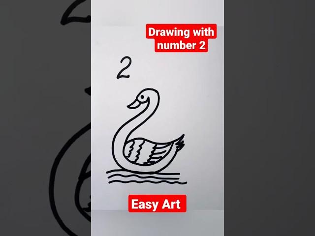 duck drawing with number 2#shorts