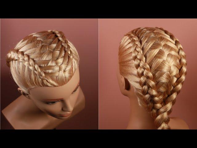 Waterfall french braid into lace braids ️‍