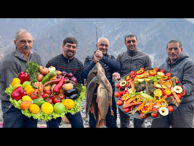 CRISPY FRIED FISH Recipe | Cooking Best Fish In Village | Mixed Vegetables Recipe