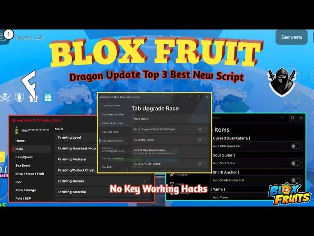 [Dragon Update] Blox Fruit Top 3 Best Script Available/ NoKey & Showcase | Working On Every Executor