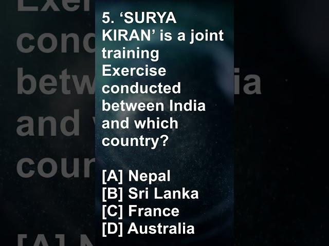 SURYA KIRAN’ is a joint training Exercise // #quiz #shorts #gk #today #trending #currentaffairs