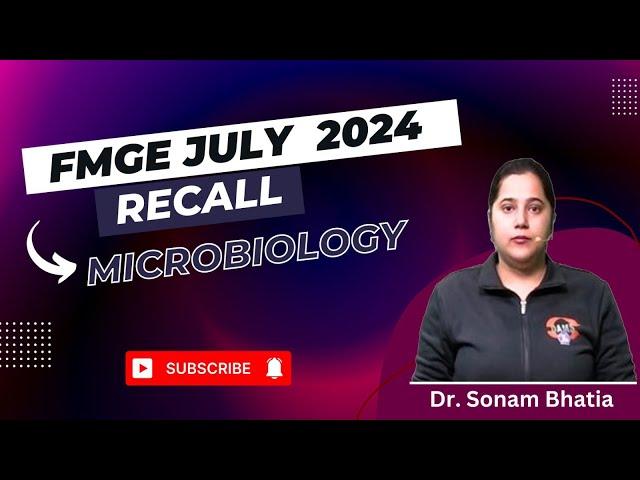 FMGE July 2024 Biochemistry Recall | Dr Sonam Bhatia