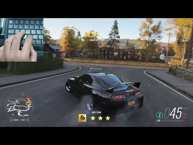 What drifting with a keyboard looks like in Forza Horizon 4