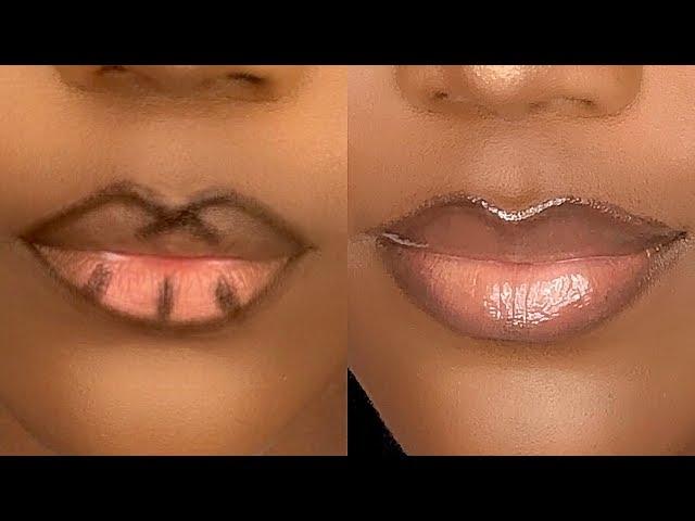 GLOSSY NUDE LIP COMBO FOR WOC / DARKSKIN | OMBRE LIPS TUTORIAL