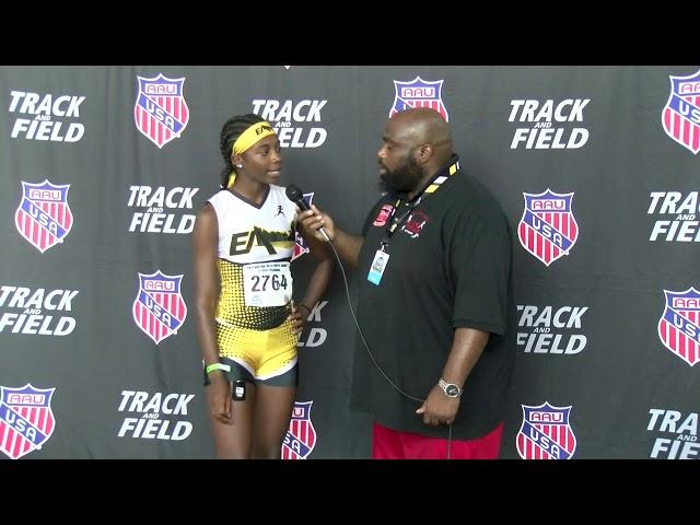 2017-08-02 Interview With Girls 100 Meter Dash Champion U14 Tamari Davis Clermont, FL