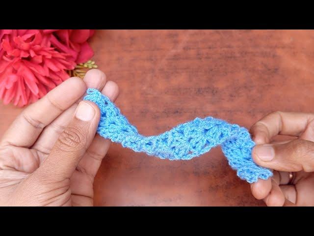 Easy Puffy And Soft Crochet Stitch tutorial | crochet belt |crochet cord |headband #Yarn #tutorial