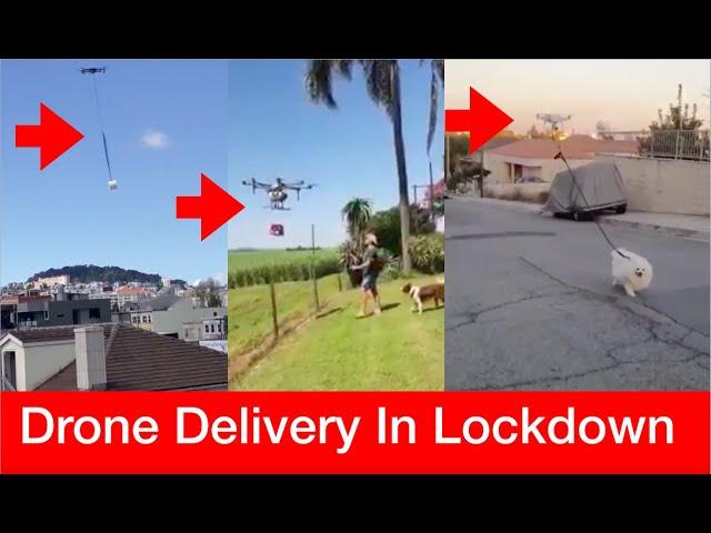 Drone delivery in Lockdown - Beer I Toilet paper I Walks dog - Compilation Video #StayHome #WithMe