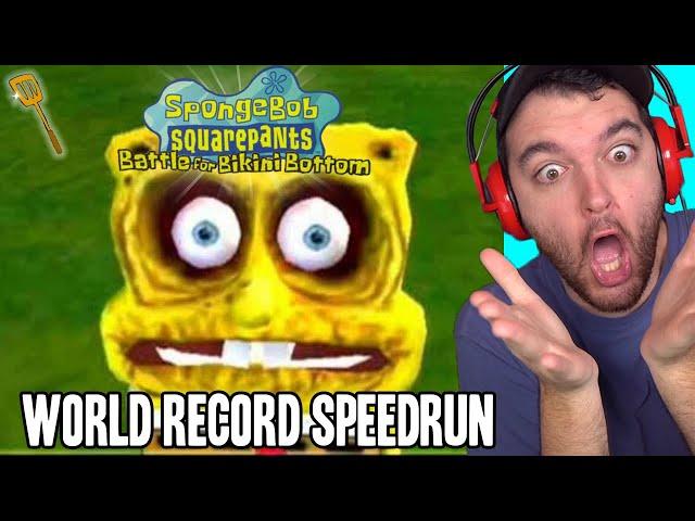 WORLD RECORD "SPONGEBOB: BATTLE FOR BIKINI BOTTOM" SPEEDRUN is INCREDIBLE!!!