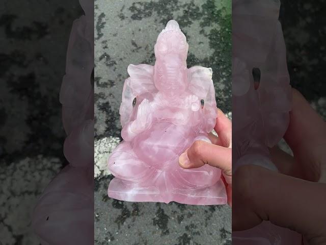 Rose quartz Ganesh carving #crystal #crystals #crystalshop #crystaldecor #crystalstores