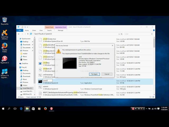 you require permission from trustedinstaller to make changes to this file windows 10