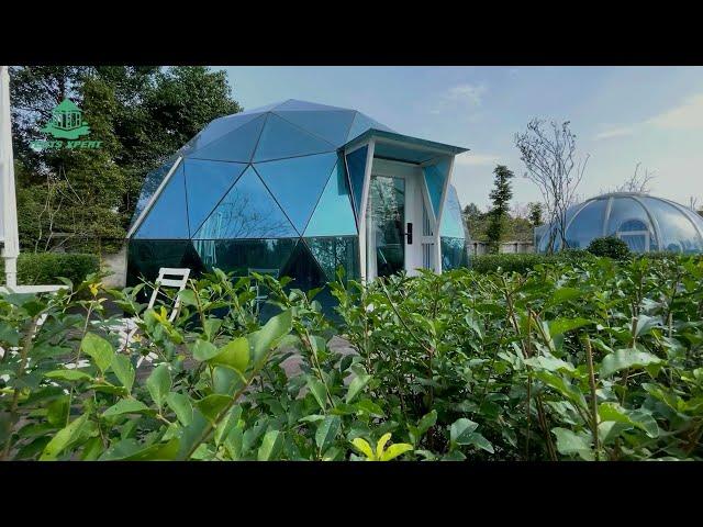 Glass Igloo Dome Tent - Beautiful Blue Glass - 28sqm with 2 Persons