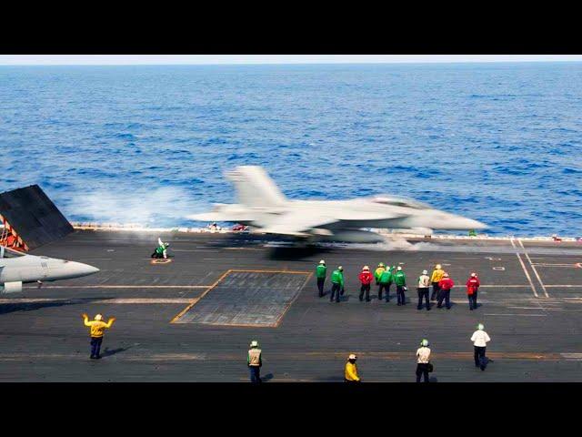 Aircraft Carrier Takeoff: INSANE Flight Operations at Sea