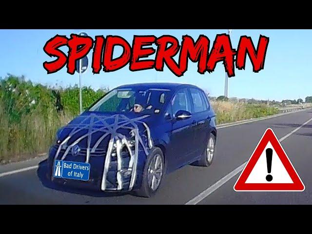 BAD DRIVERS OF ITALY dashcam compilation 9.26 - SPIDERMAN