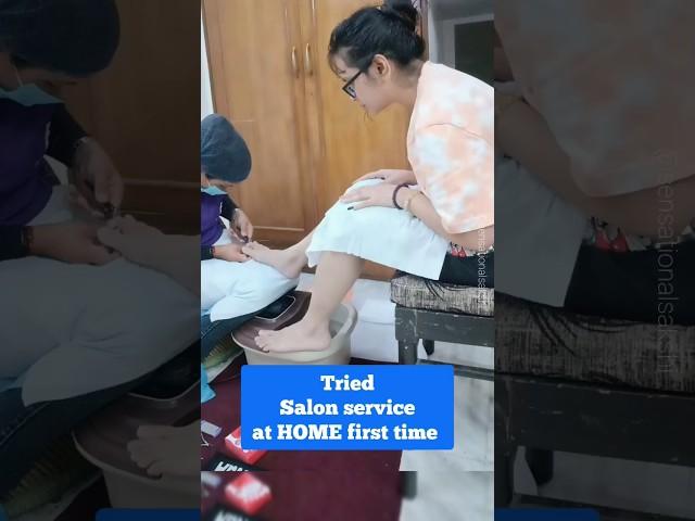 Salon service at home #shorts #youtubeshorts #salon #viral #trending #sakshianand #ashortaday