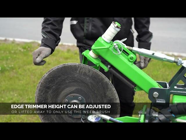 Avant Edge Trimmer with Weed Brush Attachment for Avant Articulated Mini Loader