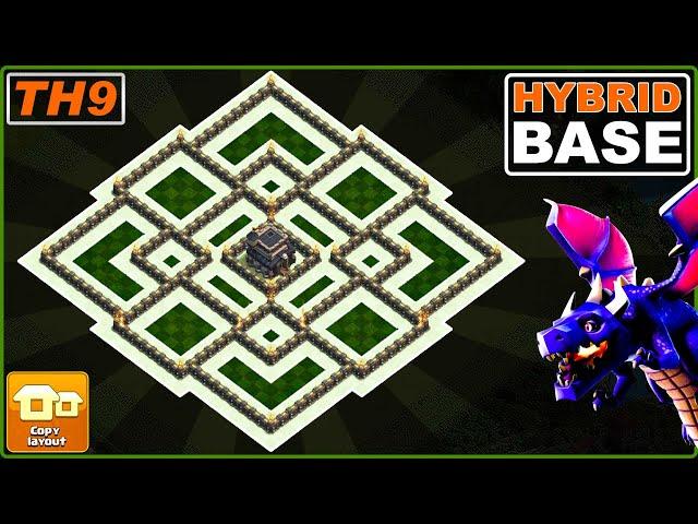 New BEST! TH9 Base 2023 with COPY LINK | Town Hall 9 Hybrid Base Design - Clash of Clans