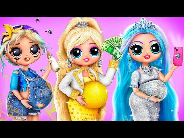 Бедная, Богатая и Гига Богатая Семья! Идеи для кукол ЛОЛ ОМГ