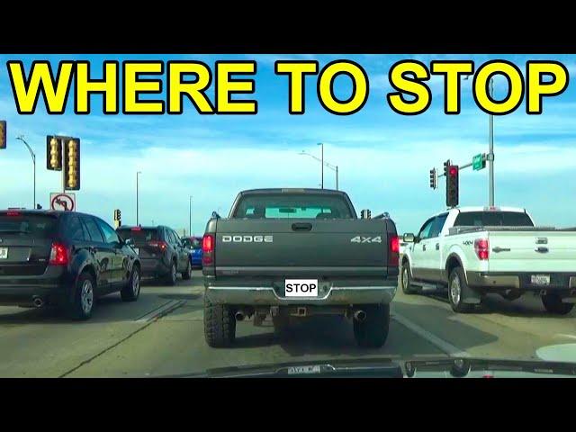 The Safe Distance To Stop Behind A Vehicle At A Traffic Light Or Other Line Of Stopped Cars