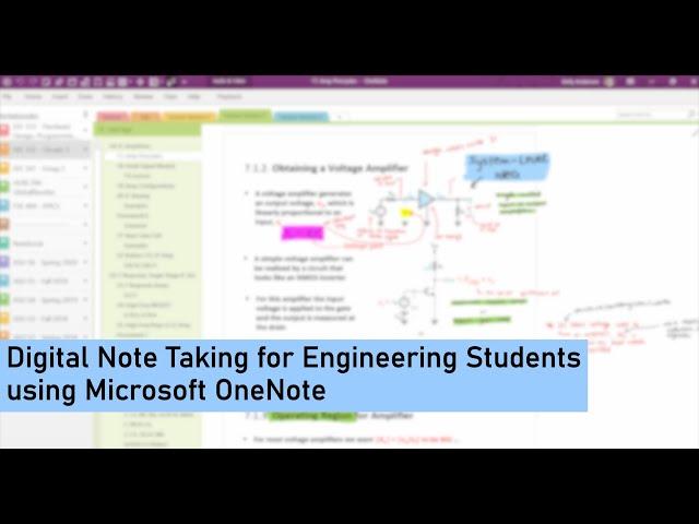 Digital Note Taking for Engineering Students using Microsoft OneNote [CC]