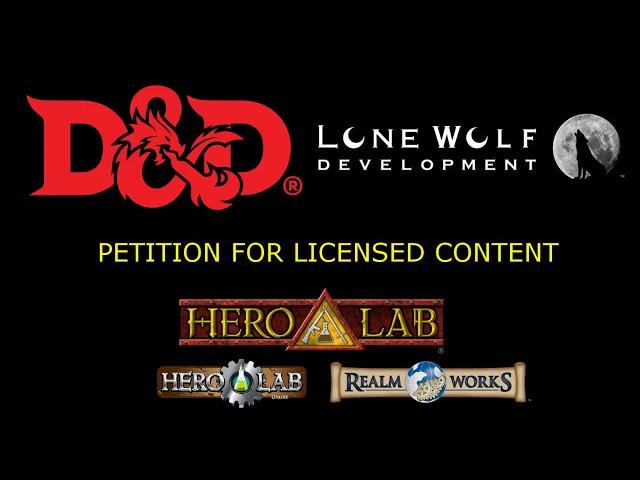 Petition for WOTC to license Lone Wolf Development to sell official D&D 5e content!