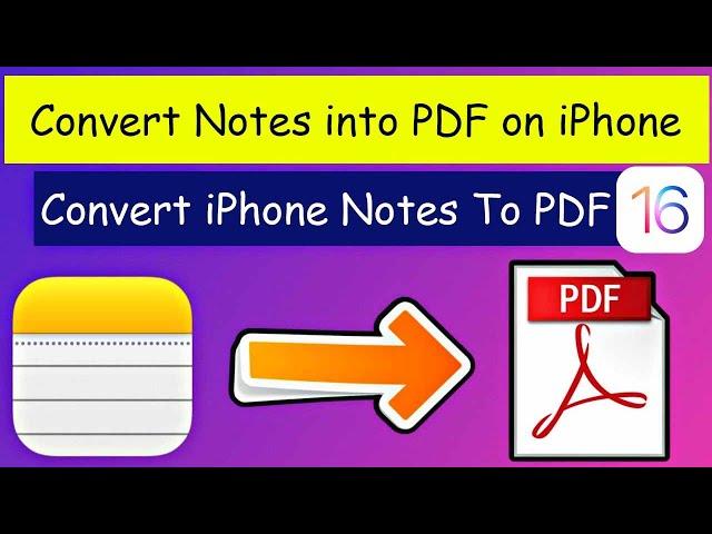 How to Convert Notes into PDF on iPhone/iPad (iOS 16) | How To Convert iPhone Notes To PDF