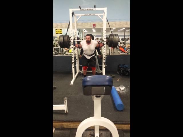 Greek Goliath 855 reverse band squat.