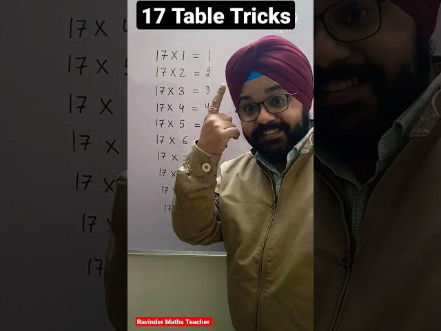 17 Times Table Trick | 17 table trick | math trick | trick to learn tables | #shorts #learntable