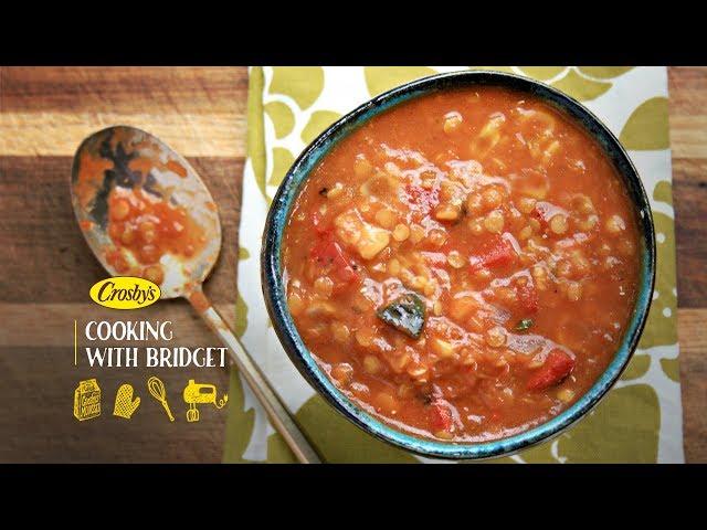 Mom's Roasted Red Pepper Lentil Soup - Cooking With Bridget