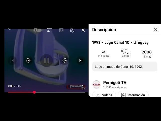 (my last video of april and being as Brazil The Object thingy) Canal 10 (1992, Uruguay) logo