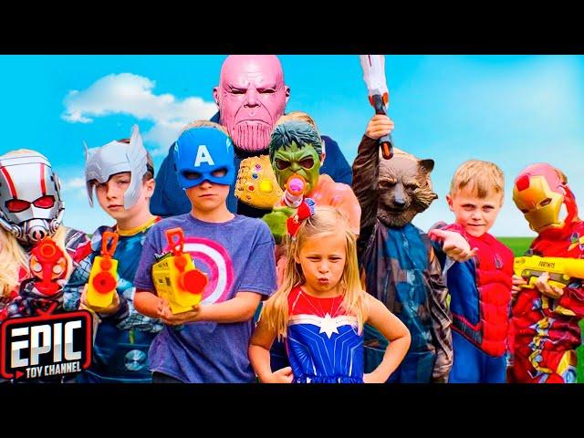 Avengers Hero Kids Nerf Battle Thanos - Epic Battle Sequence for Kids