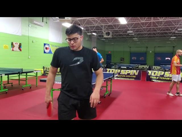 table tennis @ top spin toronto club. featuring: Oliver Bhugon (blue shirt) VS Parsa (black shirt)