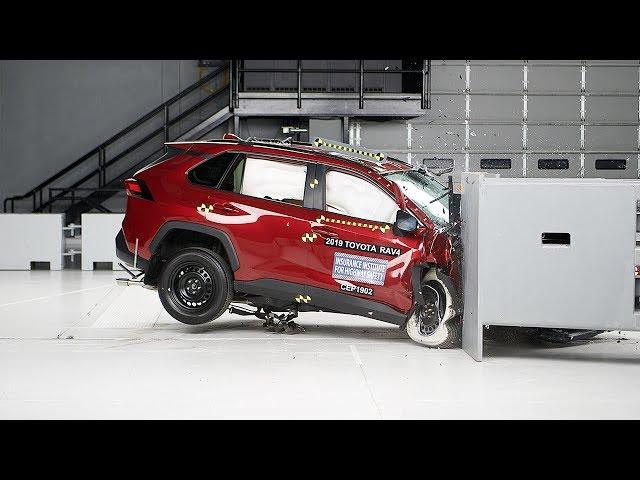 2019 Toyota RAV4 passenger-side small overlap IIHS crash test