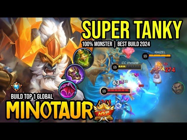 MINOTAUR BEST BUILD 2024 | BUILD TOP 1 GLOBAL MINOTAUR GAMEPLAY | MOBILE LEGENDS