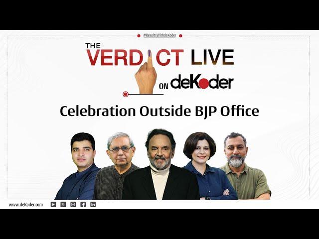 #ResultsWithdeKoder | Celebrations Outside BJP Office as Early Trends Show the Party in Lead