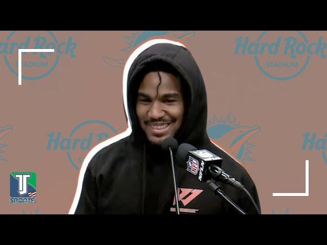 Jaylen Waddle on how Tua Tagovailoa HELPED him RETURN from TD DROUGHT in Dolphins' WIN vs. Patriots