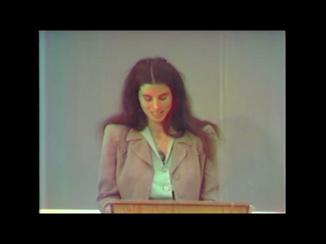 Summer Brenner, 1975, reading from her poetry at San Francisco State —The Poetry Center