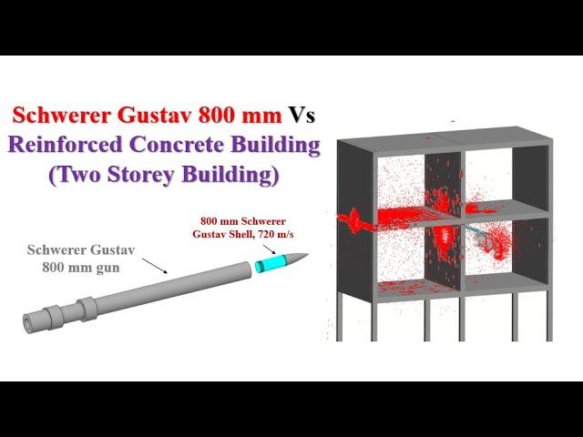 800 mm Schwerer Gustav shell Vs Reinforced Concrete Building #Unrealistic Simulation