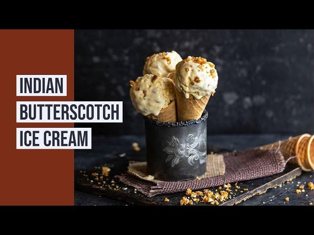 Indian Butterscotch Ice Cream - No Churn Ice Cream, Eggless! No Machine Needed!