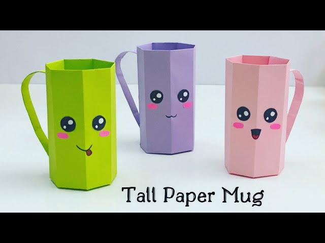 DIY Tall Paper Mug / Paper Cup / Paper Craft / Paper Crafts For School / Easy Kids Craft Ideas