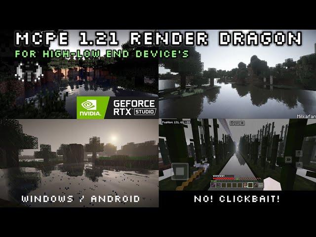 RENDER DRAGON Best Realistic Shaders For Minecraft PE 1.20 Best NO LAG Minecraft 1.21+