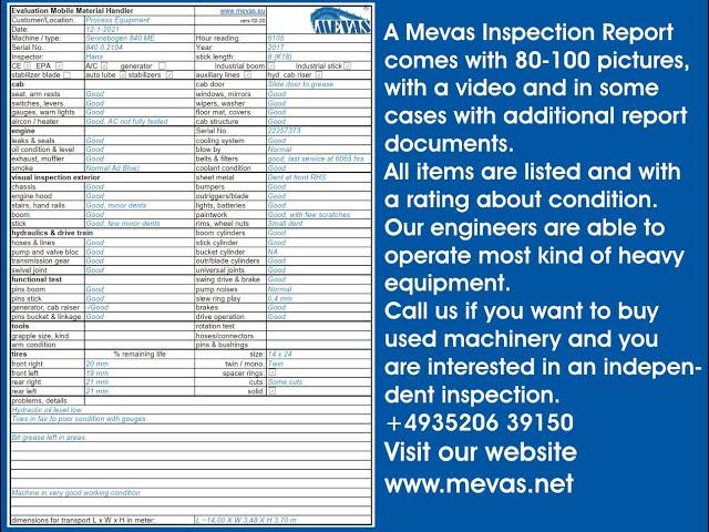 Heavy Machinery inspection checklist, what data it should contain