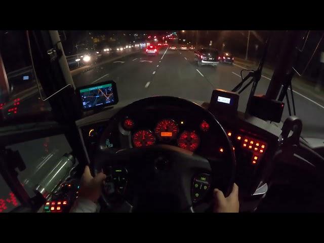 ASMR POV Night Bus Drive in an MCI J4500