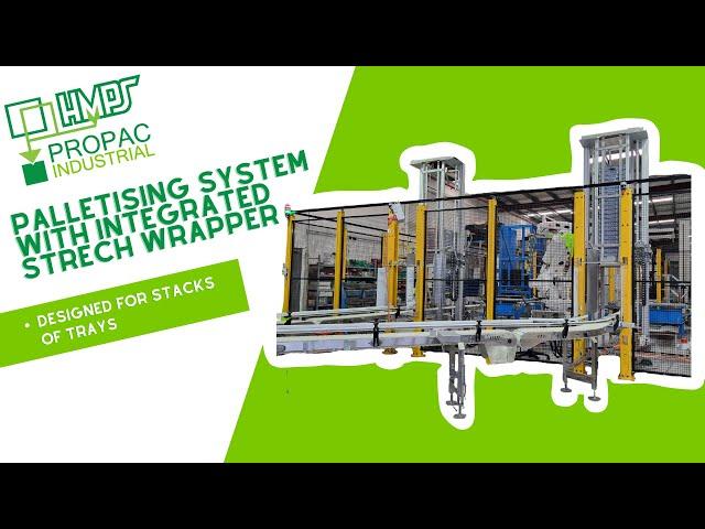 Palletiser with Integrated Automatic Stretch Wrapper